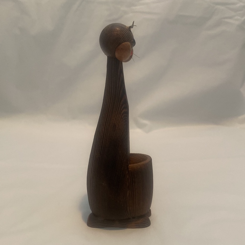 🐱 RARE VINTAGE Danish modern wooden cat - Picture 2 of 6